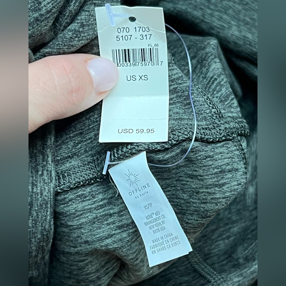 OFFLINE by Aerie High Rise Joggers Charcoal Gray XS NWT - Picture 5 of 5